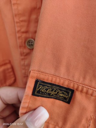 Camicia Polo Ralph Lauren Arancione Unisex Vintage