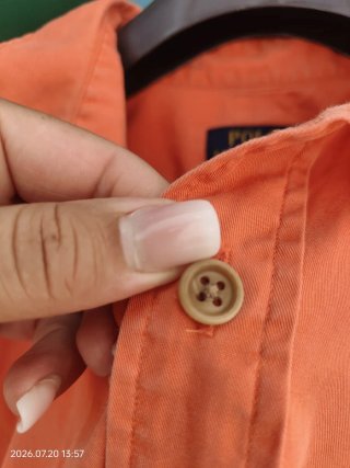 Camicia Polo Ralph Lauren Arancione Unisex Vintage