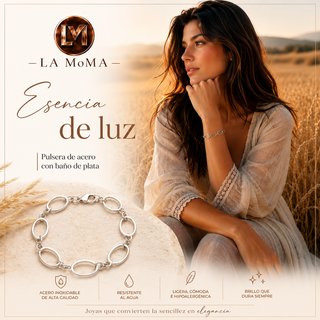 Pulsera La MoMa Acero Bañada en Plata