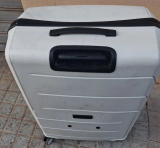 Maleta de viaje blanca mate