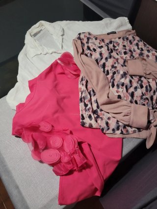 Lote Ropa Mujer: Blusa Rosa, Pantalón, mallas