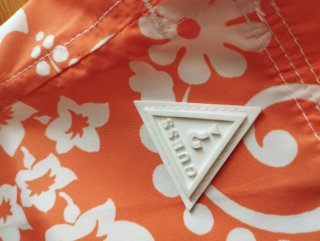 Bañador GUESS Hombre Naranja y Blanco