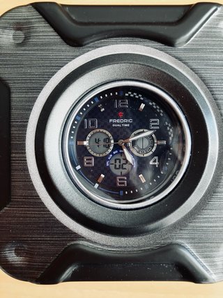 Reloj Fredric Dual Time Deportivo Azul Nuevo