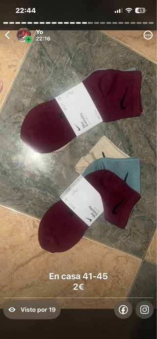Calcetines tobilleros Nike 41-45 1,50€ el pakc de3