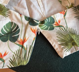 Top Corto Zara Estampado Tropical