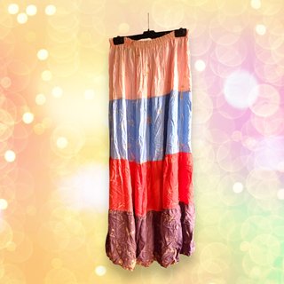Falda Larga Boho Multicolor Talla Única