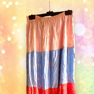 Falda Larga Boho Multicolor Talla Única