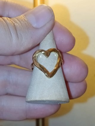Anillo Corazón Bañado en Oro
