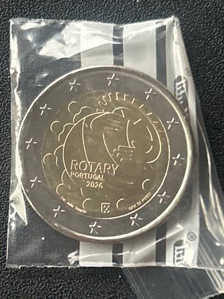 Moneda 2 Euros Portugal 2026 Centenario de Rotary