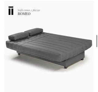 Sofá Cama 3 Plazas Gris con Arcón
