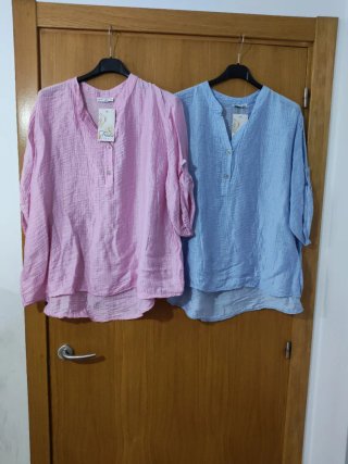 Camisa de tela arrugada talla L, XL
