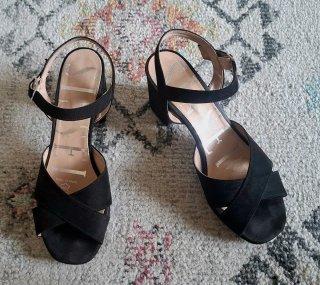 Sandalias negras de vestir mujer