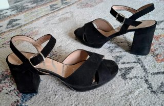 Sandalias negras de vestir mujer
