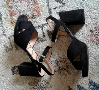 Sandalias negras de vestir mujer