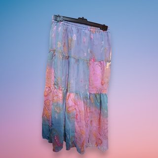Faldas Gasa India Azul-Rosa y Rosa-Naranja