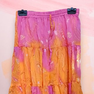 Faldas Gasa India Azul-Rosa y Rosa-Naranja