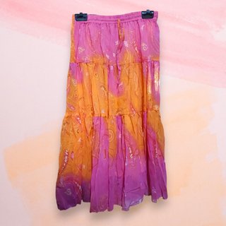 Faldas Gasa India Azul-Rosa y Rosa-Naranja