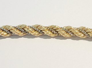 Pulsera Cordón Bicolor Oro 18k - 19cm - 17,74 gr.