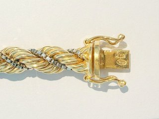 Pulsera Cordón Bicolor Oro 18k - 19cm - 17,74 gr.