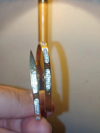 Brazalete acero bañado oro con circonitas