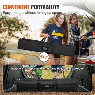 Pantalla de Cine al Aire Libre con Soporte, Pantalla de Cine Portátil de 381 cm, Pantalla de Proyector de Ángulo Amplio HD 16:9 para Proyección Frontal y Trasera, con Bolsa de Almacenamiento y Sop...