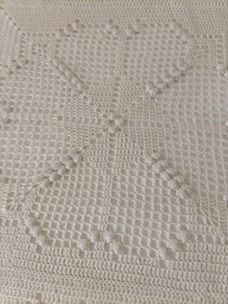 Colcha de ganchillo artesanal para cama de 135 cm