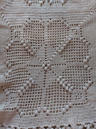 Colcha de ganchillo artesanal para cama de 135 cm