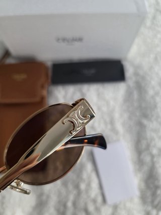 Occhiali da sole Celine marrone e dorati