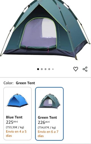 Tienda de campaña verde