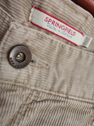 Pantalón mujer micro-pana beige