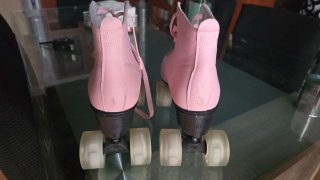 Patines rosas 4 ruedas con luces