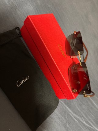 Gafas de sol Cartier Marrón y Dorado