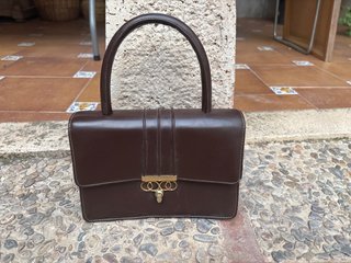 Bolso vintage piel marrón