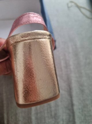 Sandalias Mary Paz tacón oro y rosa T39
