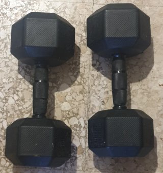 2 Mancuernas 15kg Hexagonales