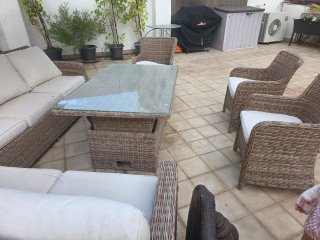 Conjunto de ratán para jardín o terraza.