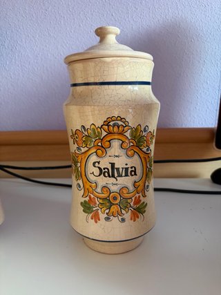 Albarero Bote cerámica farmacia vintage Salvia