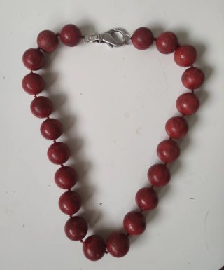 Collar Coral y Plata Ley