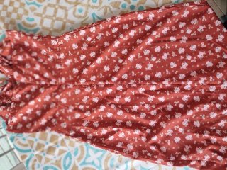 Vestido floral teja talla S