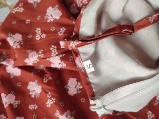 Vestido floral teja talla S