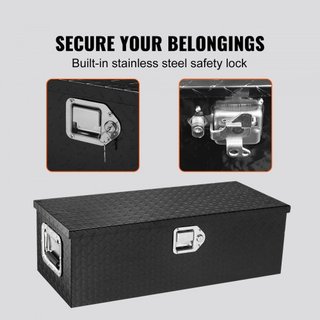 Caja de Herramientas de Aluminio para Camiones de Carga Pesada, Caja de Herramientas de Placa de Diamante con Mango Lateral y Llaves de Bloqueo, Caja Organizadora de Herramientas para Pickup, Cama...
