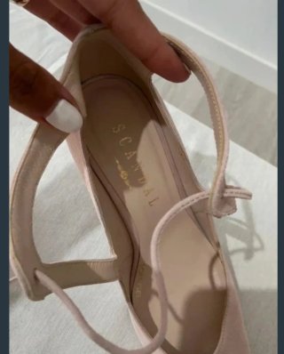 Zapatos de vestir tacón beige/rosa