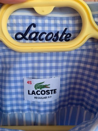 Camisa Lacoste Hombre Azul Talla L
