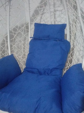 Columpio de terraza blanco y azul