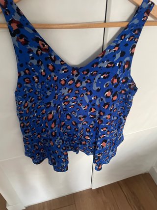Top estampado animal print azul talla S/M