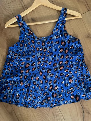 Top estampado animal print azul talla S/M