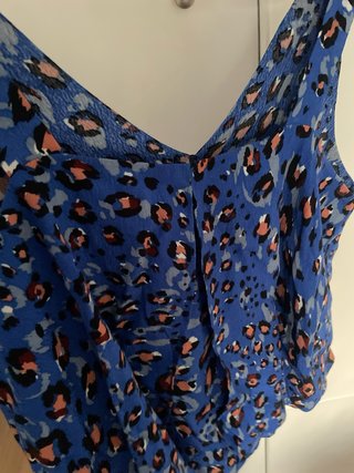 Top estampado animal print azul talla S/M