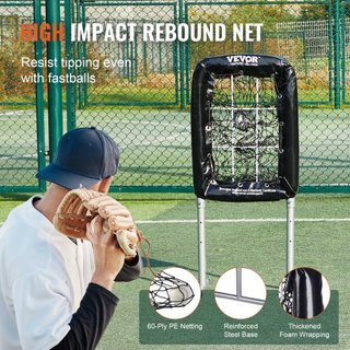 Red de béisbol de 9 agujeros, equipo de entrenamiento de béisbol y softbol de 21"x29" para práctica de bateo y lanzamiento, ayuda de entrenamiento ajustable en altura de alta resistencia con zona ...