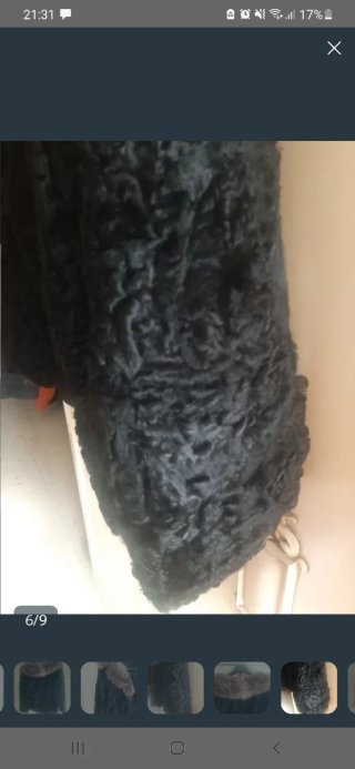 Chaqueta de piel con cuello de pelo