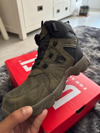 Botas de trabajo punta de hierro verde militar